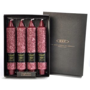ROOT CANDLES 7 in. Timberline Collenette Garnet Dinner Candle (Box of 4)