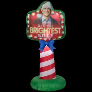 Gemmy 5 ft. Tall Airblown-Outdoor Sign-NLCV Not the Brightest Bulb Sign-MD-WB Inflatable