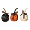 Gerson 8.7 in. H Polka Dot Halloween Pumpkins with Ribbon (Set of 3)