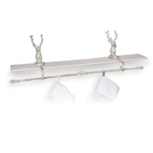 Gerson 12 in. Metal Stag Head Stocking Holder with Decorative Rod (3-Piece Set)