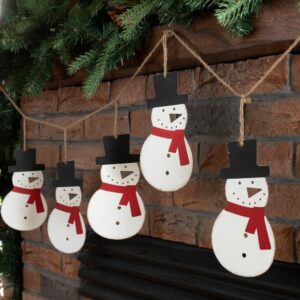 Glitzhome 6 ft. L Metal Christmas Snowman Garland