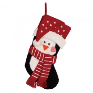 Glitzhome 19 in. H Acrylic/Polyester 3D Hooked Penguin and Reindeer Stocking (Set of 2)