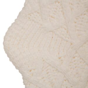 Glitzhome 22 in. Knitted Acrylic White Christmas Decoration Stocking (Set of 2)