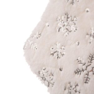 Glitzhome 21 in. H Polyester White Plush Stocking with Snowflake Christmas (2-Pack)