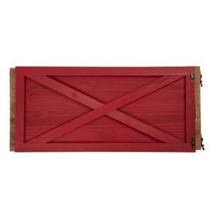 Glitzhome 26 in. L Red Wooden Tree Collar(KD)