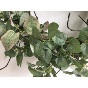 Glitzhome 24 in. Green Unlit Seasonal Artificial Christmas Wreath with Eucalyptus