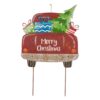 Glitzhome 31.89 in. H Rusty Metal Christmas Truck Yard Stake or Standing Decor or Wall Decor