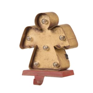 Glitzhome 7.48 in. H Marquee LED Angel Stocking Holder