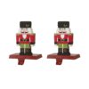Glitzhome Wooden/Metal Nutcracker Stocking Holder (Set of 2)