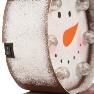 Glitzhome 4.92 in. L x 3.54 in. W x 7.48 in. H Marquee LED Snowman Head and Tree Stocking Holder Set of 2