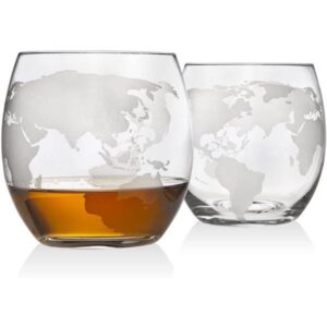 Godinger 28.74 oz. Globe Crystal Decanter and 2-Piece DOF Whiskey Glass Set