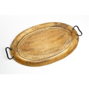 Abigails Gold Oval Metal Tray, Small