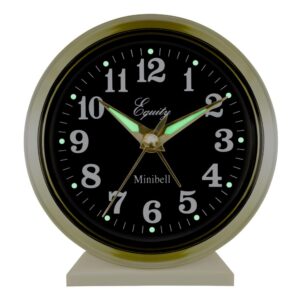Equity by La Crosse 4 in. Round Analog Wind-Up Bell Metal Alarm Clock