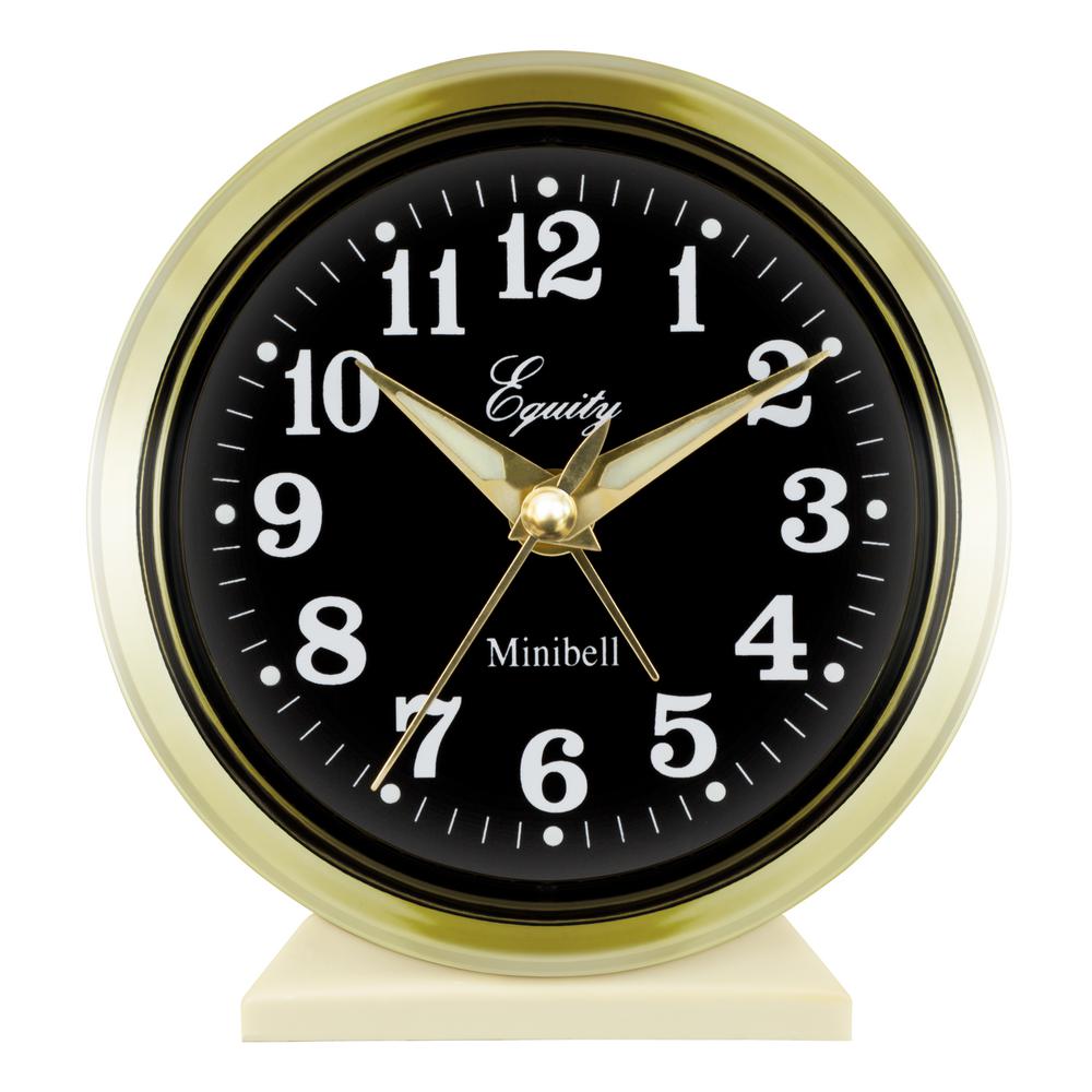 Equity by La Crosse 4 in. Round Analog Wind-Up Bell Metal Alarm Clock