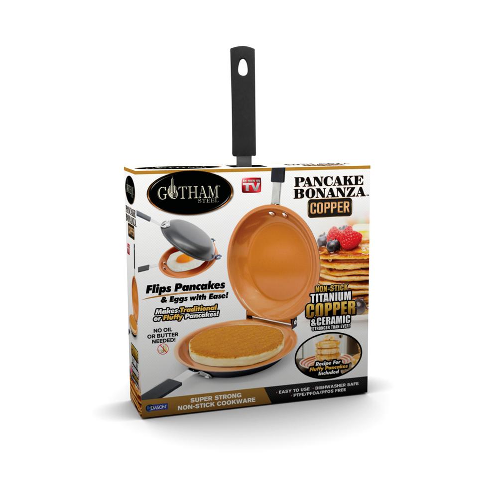 Gotham Steel 7 In. Non-Stick Ti-Ceramic Pancake Bonanza, The Easy Double Flip Pan