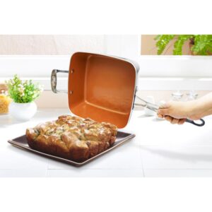Gotham Steel 9.5 in. Ti-Ceramic Non-Stick  Deep Square Fry Pan Set (4-Piece )
