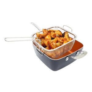 Gotham Steel 9.5 in. Ti-Ceramic Non-Stick  Deep Square Fry Pan Set (4-Piece )