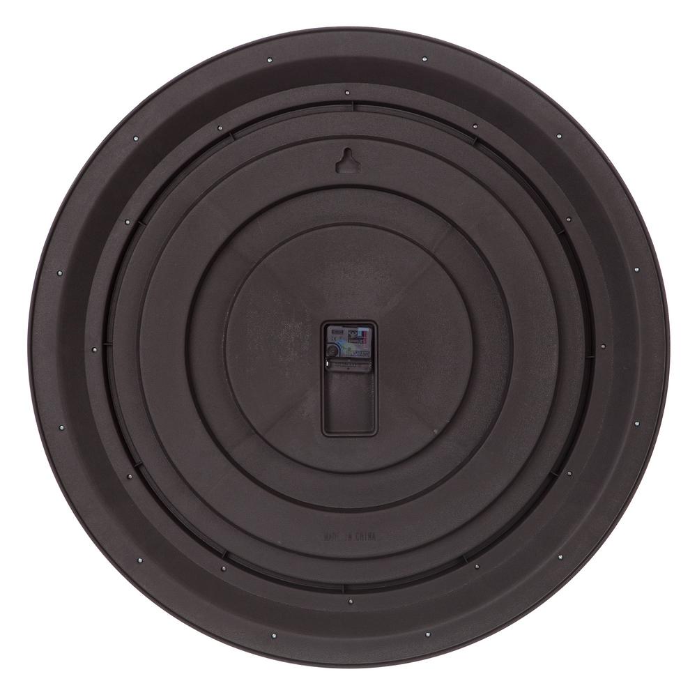 Pinnacle Woodgrain Circle Washed Grey Wall Clock