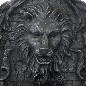 Sunnydaze Decor 30 in. Stoic Courage Lion Head Solar Wall Fountain - Battery Backup