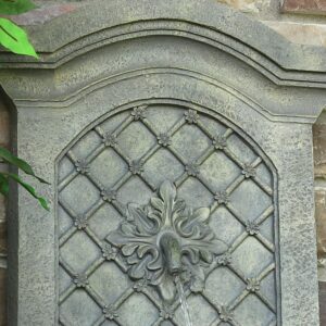 Sunnydaze Decor Rosette Leaf French Limestone Electric Powered Outdoor Wall Fountain