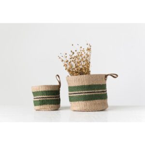 3R Studios Jute Handwoven Decorative Baskets (Set of 2)
