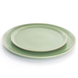 GIBSON elite Serenade 16-Piece Green Round Stoneware Dinnerware Set