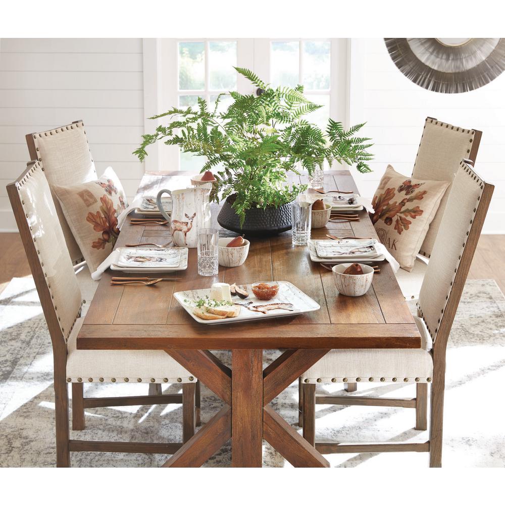 Certified International A Woodland Walk 16-Piece Country/Cottage Grey and Sepia Ceramic Dinnerware Set (Service for 4)
