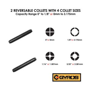 Gyros Swivel Head Pin Vise with 2 Collets