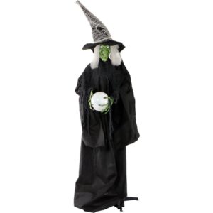 Haunted Hill Farm 6.5 ft. Animatronic Wicked Witch Halloween Prop