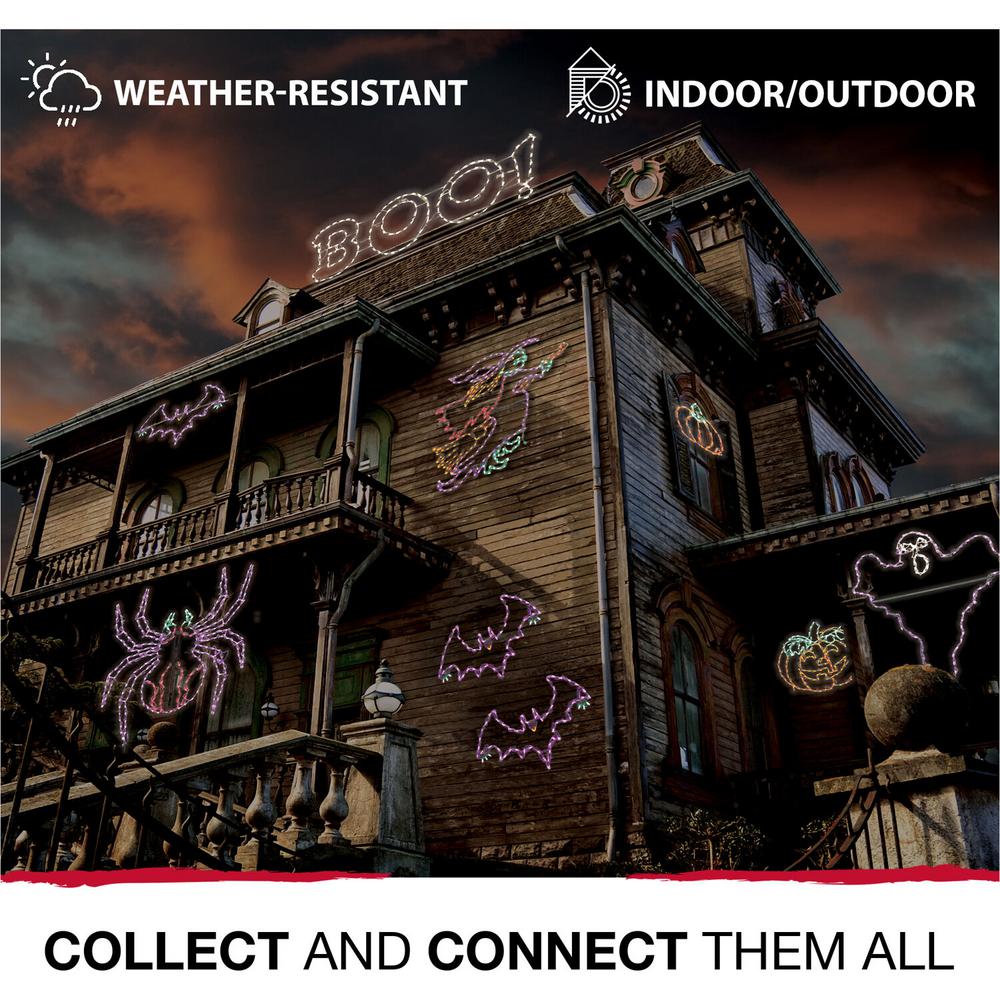 Haunted Hill Farm 48 in. x 48 in. Wicked Witch on a Broom Indoor/Outdoor LED Halloween Window Light