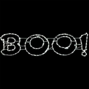 Haunted Hill Farm 63 in. x 16 in. Boo Sign Indoor/Outdoor Led Halloween Window Light