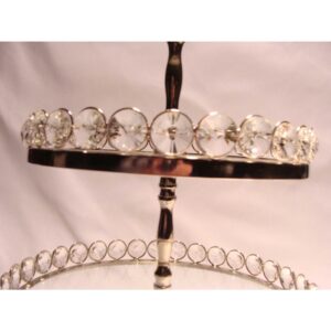Heim Concept 20 in. H 3-Tier Glastainless Steel/Nip Stand Detachable Crystal Border (Plates 8/10/12 in.)