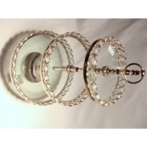 Heim Concept 20 in. H 3-Tier Glastainless Steel/Nip Stand Detachable Crystal Border (Plates 8/10/12 in.)