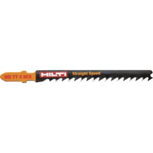 Hilti 3 in. 6 TPI WD 77 4 High Carbon Steel T-Shank Premium Jig Saw Blade for Cutting Wood Up to 50 mm Thick (5-Pack)