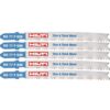 Hilti 3 in. 10 TPI to 21 TPI MD 77 Bi-Metal T-Shank Premium Jig Saw Blade for Cutting Thin to Thick Metal (5-Pack)