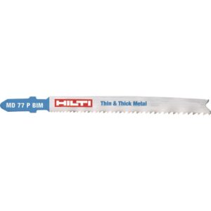 Hilti 3 in. 10 TPI to 21 TPI MD 77 Bi-Metal T-Shank Premium Jig Saw Blade for Cutting Thin to Thick Metal (5-Pack)