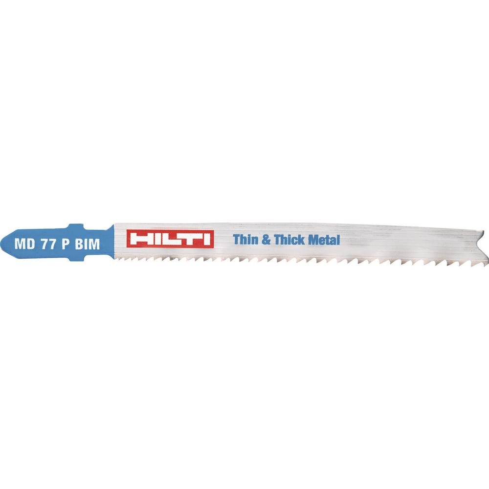 Hilti 3 in. 10 TPI to 21 TPI MD 77 Bi-Metal T-Shank Premium Jig Saw Blade for Cutting Thin to Thick Metal (5-Pack)