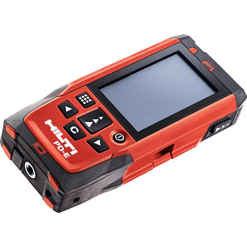 Hilti 656 ft. PD-E Laser Range Meter with (2) AAA Batteries, Hand Strap and Pouch