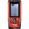 Hilti 656 ft. PD-E Laser Range Meter with (2) AAA Batteries, Hand Strap and Pouch