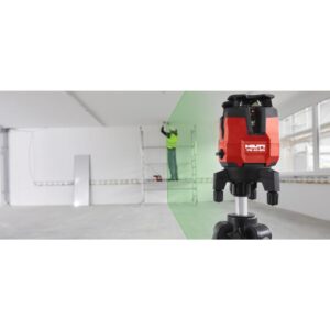 Hilti PM 40-MG 130 ft. Multi-Line Green Laser with Receiver, Wall Mount and Adapter