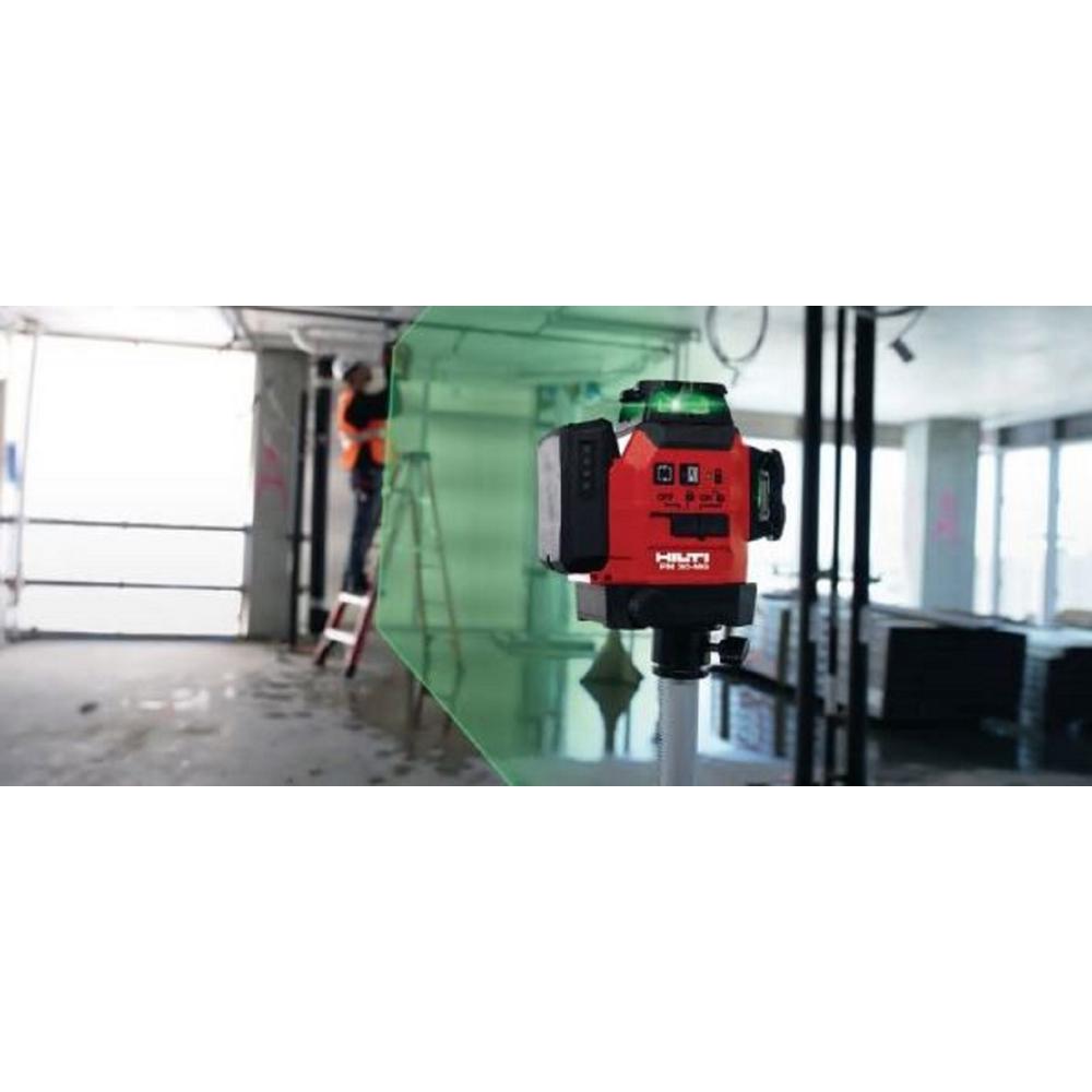 Hilti PM 30-MG 131 ft. Multi-Green Laser and Receiver Kit Complete with Receiver, Battery and Charger