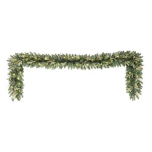Home Accents Holiday 9 ft. Mayfield Pre-lit LED Artificial Garland with 50 Warm White Micro Dot Lights