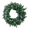 Home Accents Holiday 36 in. Christmas Bright Pre-lit LED Artificial Spruce Wreath with Red,Green, and Cool White Lights