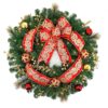 Home Accents Holiday 30 in Royal Easton Battery Operated Pine LED Pre-Lit Artificial Wreath with Timer