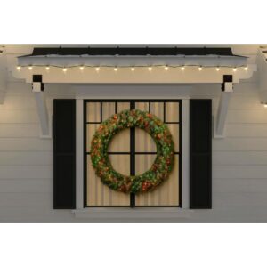 Home Accents Holiday 48 in. Dia Green Pre-Lit Incandescent Light Norwood Fir Artificial Christmas Wreath with 200-Lights