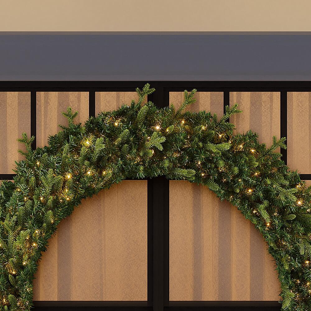 Home Accents Holiday 60 in. Jackson Prelit Artificial Wreath with 300-Low Voltage LED Micro Dot Lights