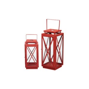 Home Decorators Collection Home Decorators Collection Chili Red Metal Candle Hanging or Tabletop Lantern (Set of 2)