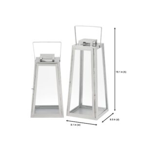 Home Decorators Collection Silver Metal Candle Hanging or Tabletop Lantern (Set of 2)
