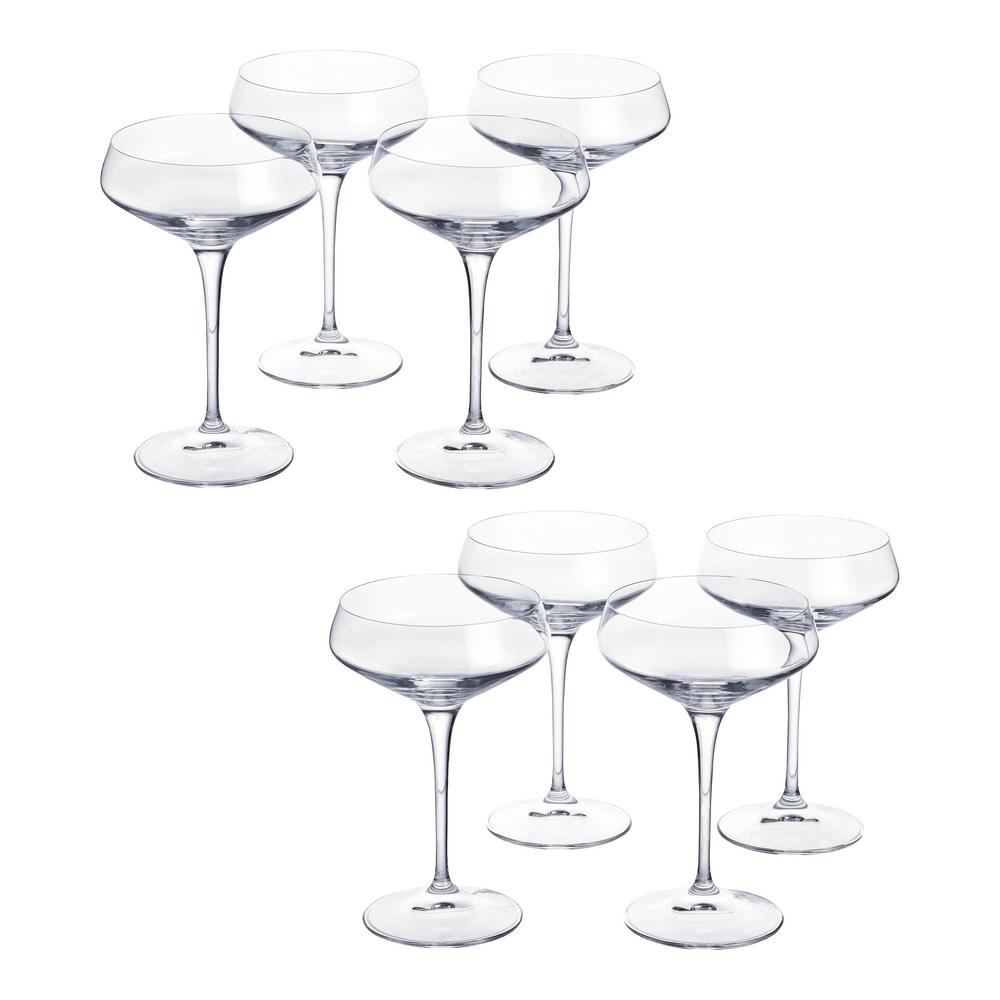 Home Decorators Collection Genoa 11.25 oz. Lead-Free Crystal Coupe Cocktail Glasses (Set of 8)
