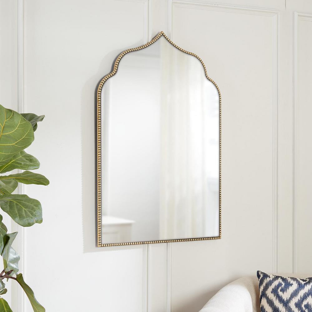 Home Decorators Collection Medium Ornate Arched Gold Antiqued Classic Accent Mirror (35 in. H x 24 in. W)